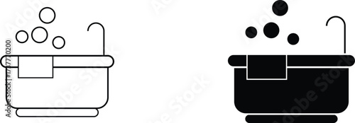 jacuzzi icon vector graphic illustration  with white background flat hand made icon fill icon 