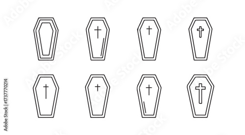 Vector art of coffin icons
