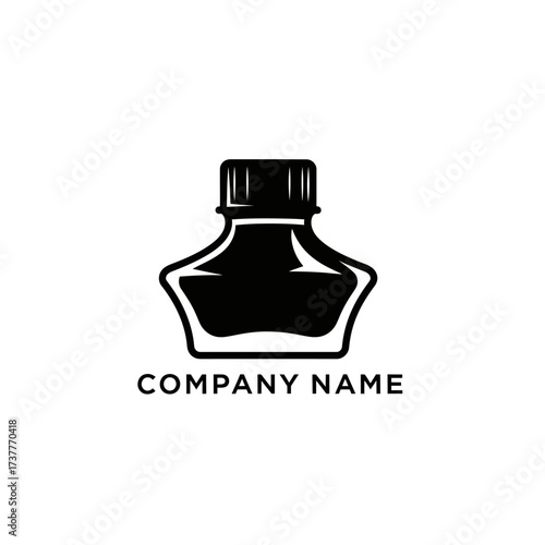 Elegant Ink Bottle Logo Design for Stationery or Writing Company.