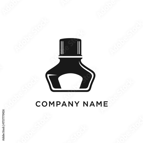 Elegant Ink Bottle Logo Design for Stationery or Writing Company.
