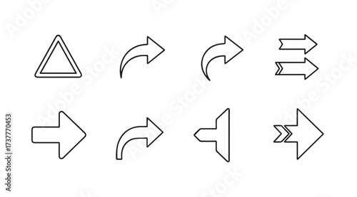 Vector art of arrow icons isolated