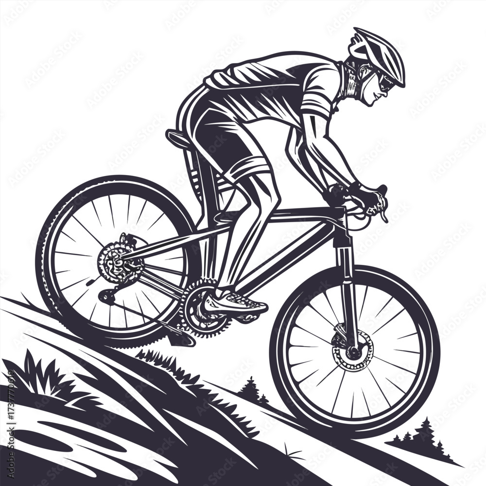 Fototapeta premium silhouette of a cyclist