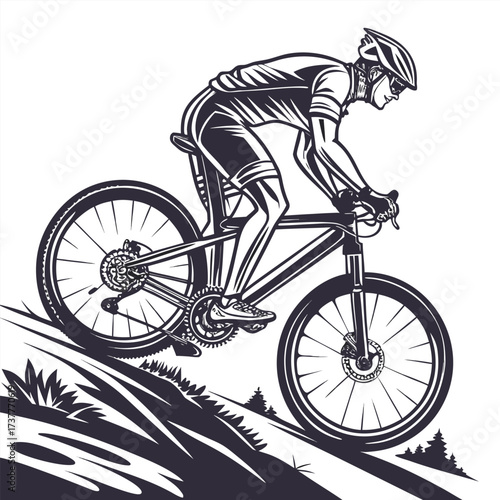 silhouette of a cyclist
