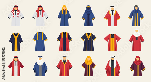 Diverse Collection of Academic Graduation Gowns and Ceremonial Robes.