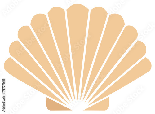 Simple Light Peach Seashell Outline Icon Clipart
