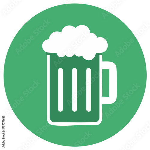 Beer mug icon in a green circle