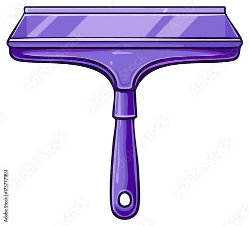 Cartoon Purple Window Squeegee with Rubber Blade for Cleaning Glass Surfaces and Shower Doors