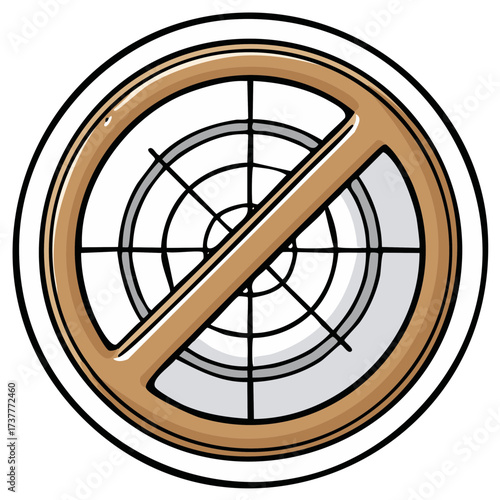 No Entry Symbol on Target Illustration