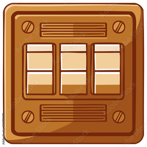 Cartoon analog counter illustration showing numerical display mechanism in vintage style