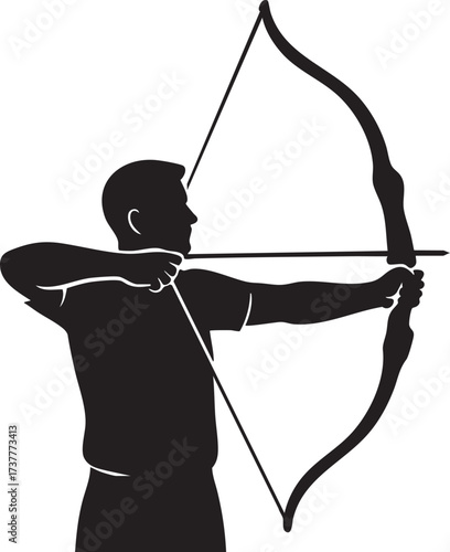 Archer with bow silhouette vector