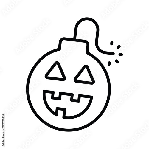 Halloween pumpkin shaped bomb for scary and spooky artwork