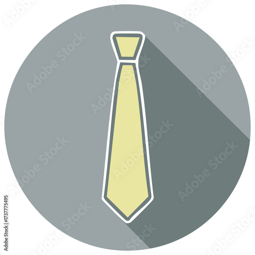 Simple Yellow Necktie Icon with Shadow Effect