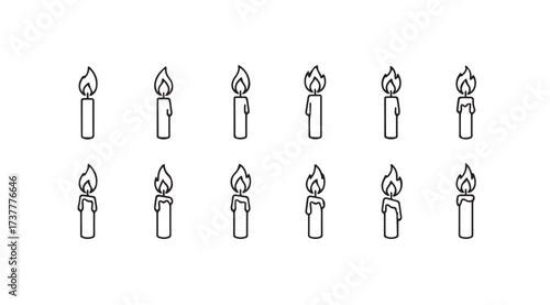 Vector art of candle set