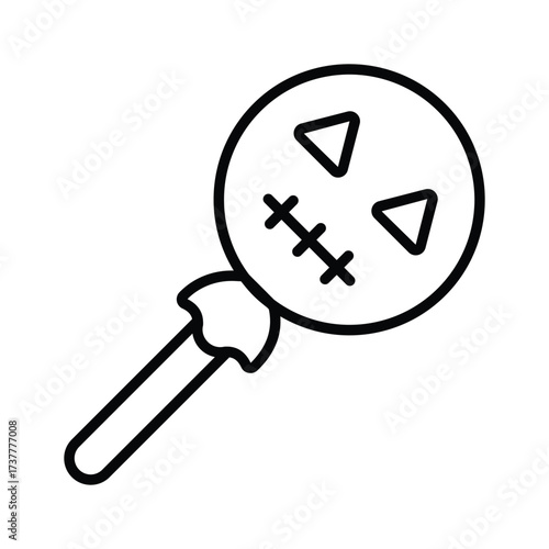 Creepy lollipop flat outline icon perfect for trick or treat Halloween