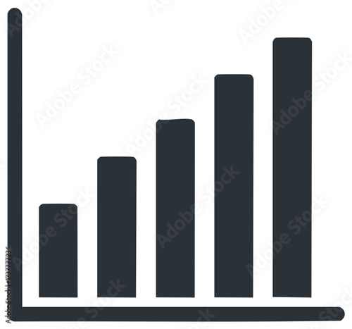 Increasing bar chart representing business growth and positive financial trends