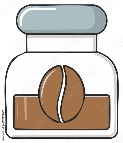 Ground Coffee Container with Coffee Bean Design for Coffee Drink Preparation