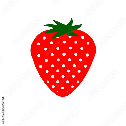 A strawberry fruit illustration, digital painting, strawberry illustration in watercolor style, isolated on a white background, fruit collection, EPS format design