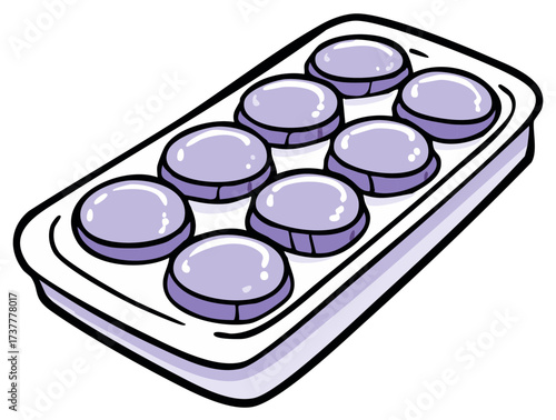 Cartoon blister pack with pills
