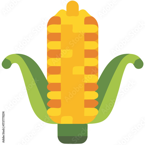 A fresh corn illustration, digital painting, fresh corn illustration in watercolor style, isolated on a white background, vegetables collection, EPS format design