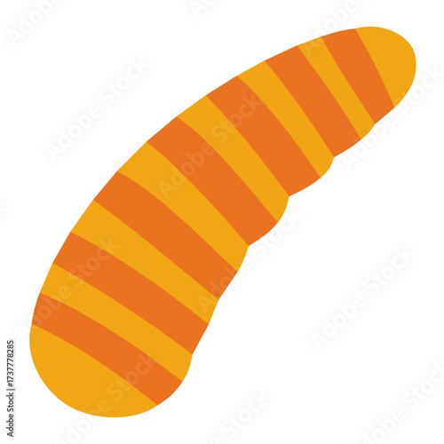 A Simple flat 2D icon ginger root isolated on a white background, vector, flat design, animation design, simple flat 2D icon, minimalist design, clipart