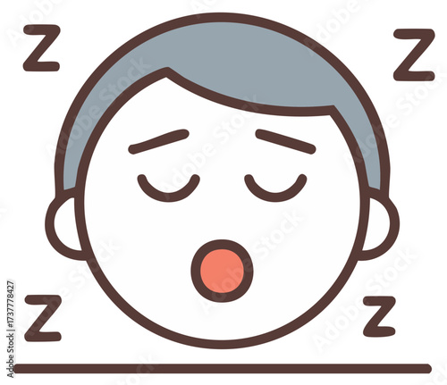 Cartoon person sleeping with Z letters indicating snoring or deep sleep