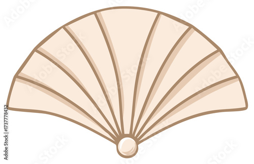 Cartoon clam shell with beige color, nature, beauty concept