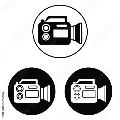 Collection of video camera icons for photography and videography projects 