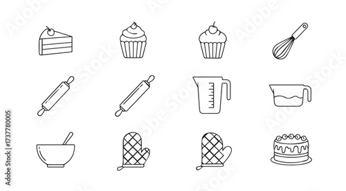 Vector art of baking isolated on white