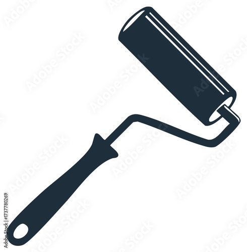 Paint roller tool vector icon for home improvement renovation and decoration