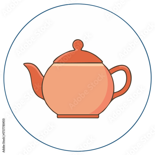 Cartoon illustration of a teapot inside a blue circle.