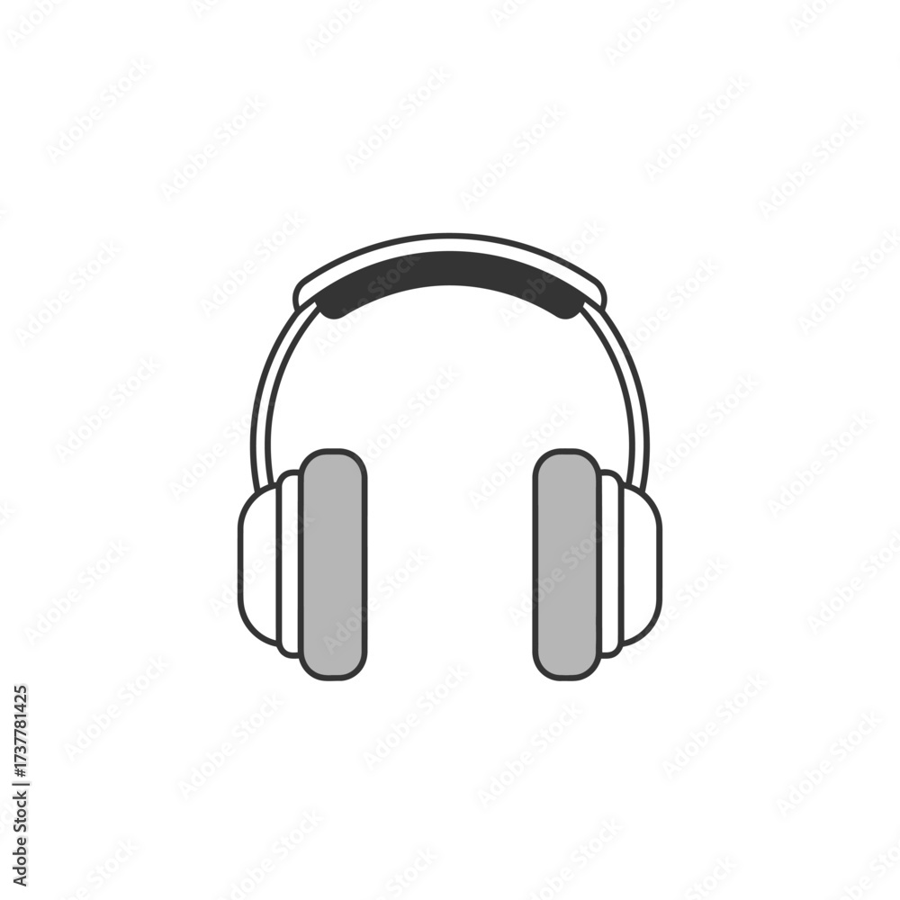 Fototapeta premium Headphones Illustration - Audio Equipment for Music Listening and Sound Isolation.