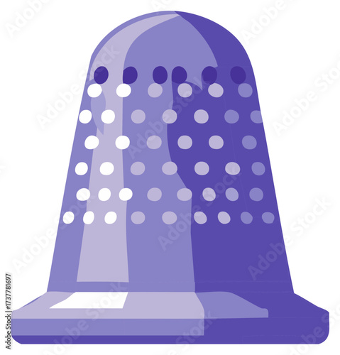 Purple Tea Infuser Graphic Illustration with Perforated Pattern