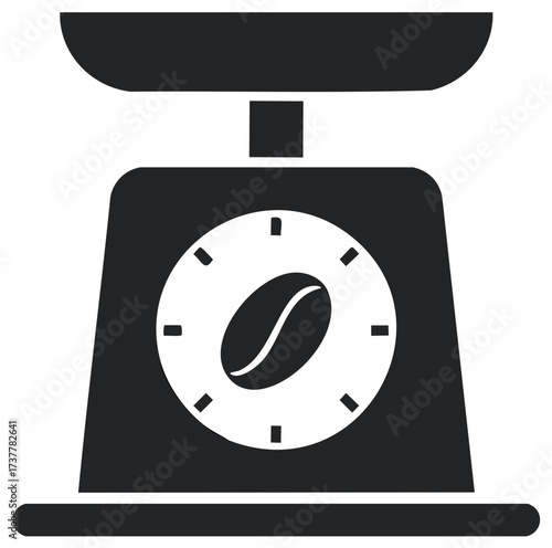 Coffee bean scale illustration in black and white.