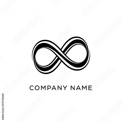 Infinity Symbol Logo Design with Intertwined Lines for Enduring Brand Identity.