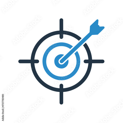 Target arrow icon symbol achieving goals success and precision for business - Vector illustration logo template
