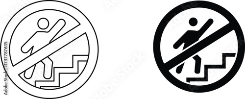 No climbing icon  vector graphic illustration  with white background flat hand made icon fill icon 