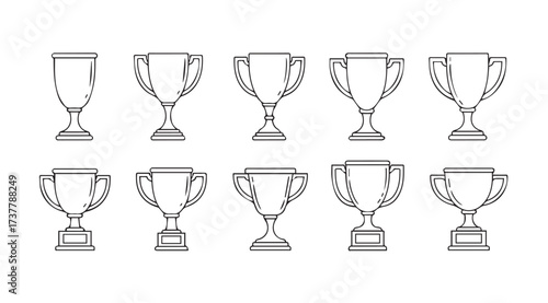 Vector art of trophy icon set