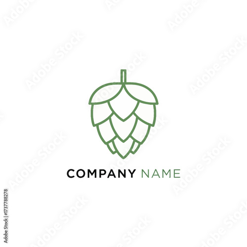 Minimalist Hop Cone Logo Design for Brewing Company.