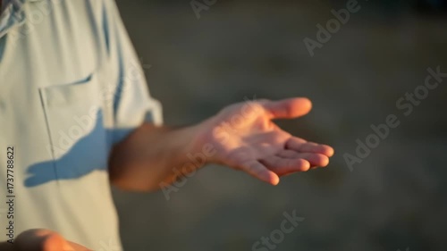 Elderly Man Gently Receives Basket of Fresh Fruit
