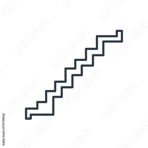 Minimalist Staircase Illustration - Ascending Steps in Simple Line Art.