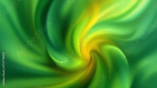 Abstract Green and Yellow Swirl Background Video Loop.