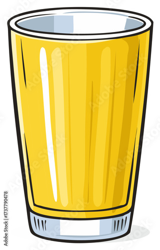 Tall glass filled with golden yellow liquid, refreshment, beverage, drink