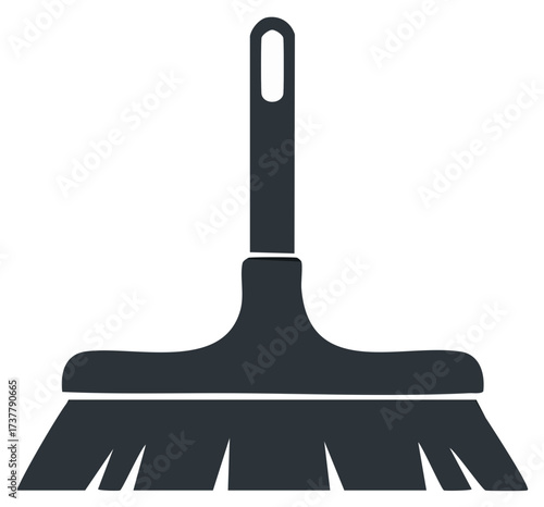 Dark Gray Broom Icon Isolated on White Background Vector Illustration