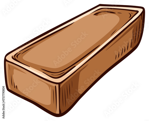Isometric Brown Block Design Element Solid Rectangle Cartoon Style