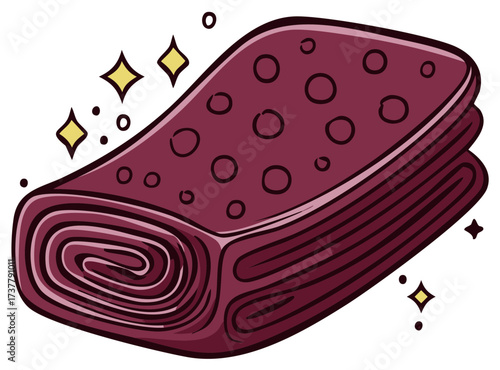 Stylized Quilted Pad Illustration With Rolled Edge And Circular Pattern