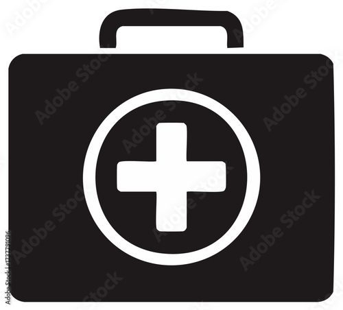 Medical Kit Icon First Aid Symbol Health Care Equipment Emergency Supplies Illustration