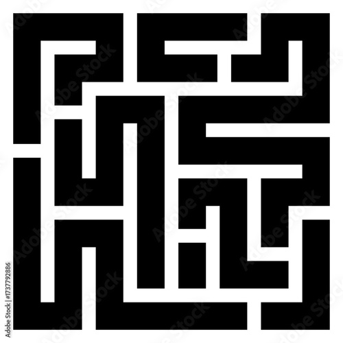 Juego de lógica simple. Icono laberinto cuadrado