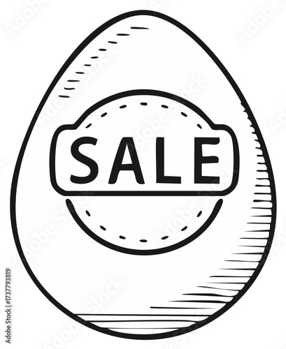 Sale badge in egg shape for discount offers and promotions
