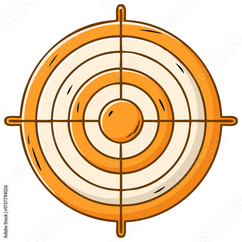 Stylized Orange and Cream Target with Crosshairs