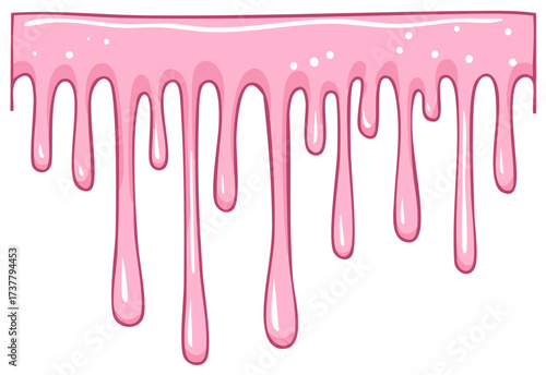 Vibrant pink sticky sweet dripping liquid abstract graphic element